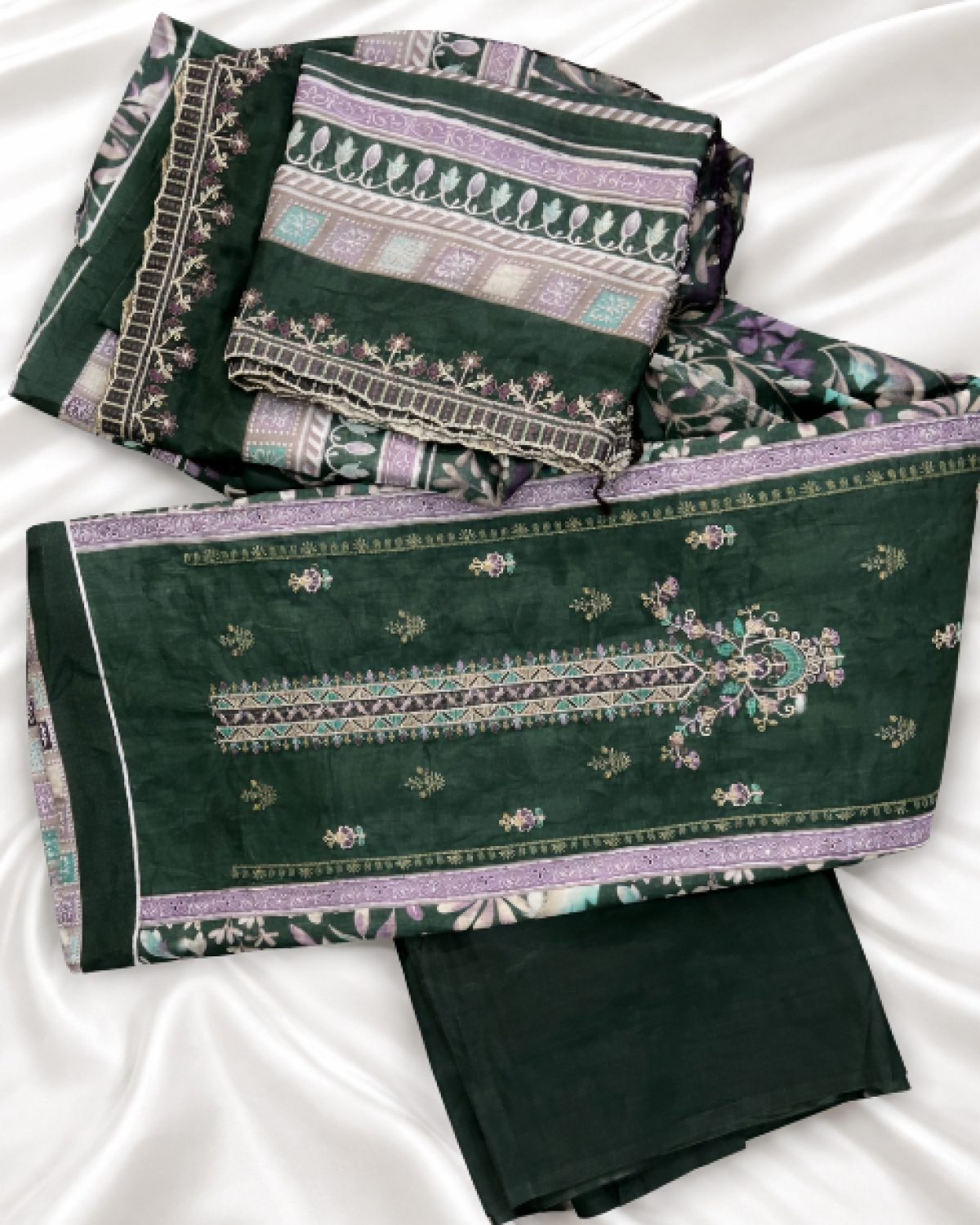 Bin Saeed Lawn Cotton Designer Print With Embroidery